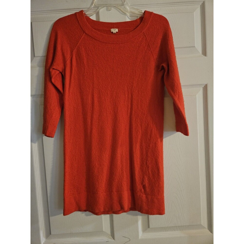 J. Crew Red Merino Wool and Alpaca Blend Sweater Womens Size M Career 3/4 Sleeve